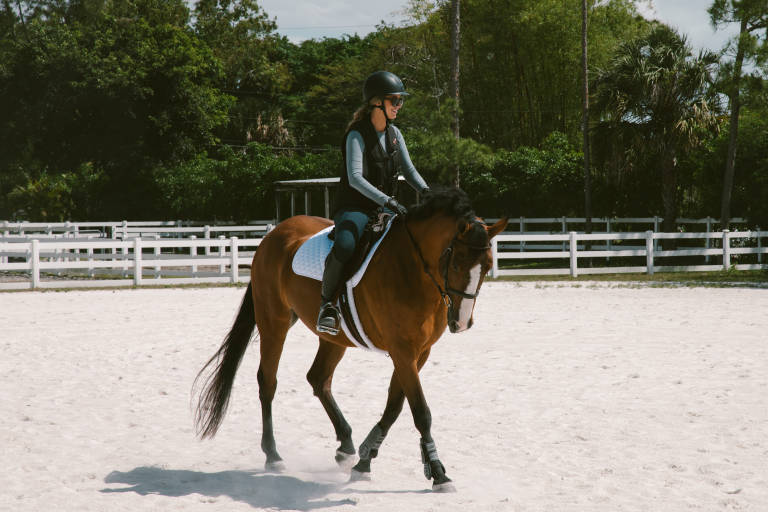 'unwinding at the barn with my horse'