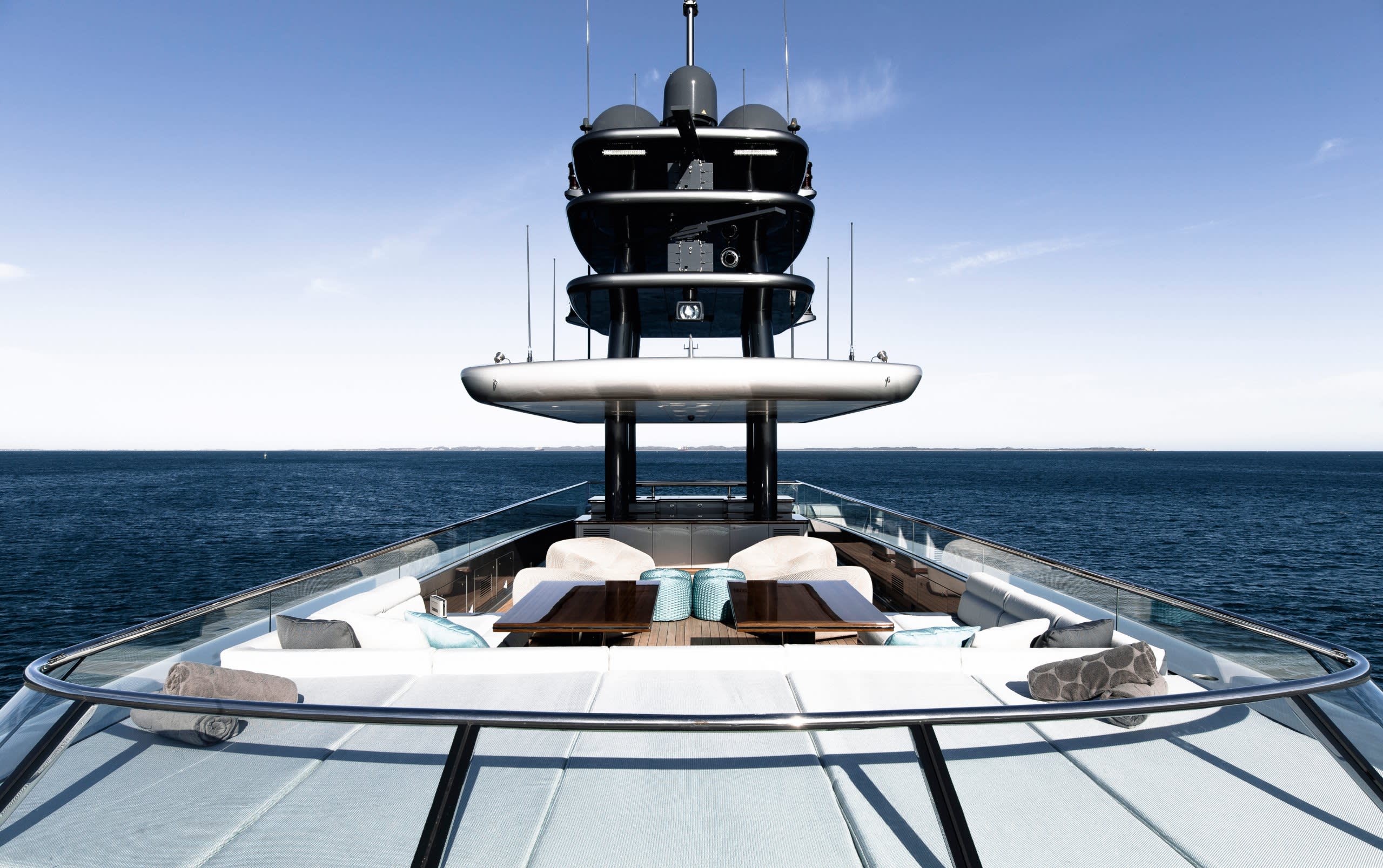 silver mega yacht