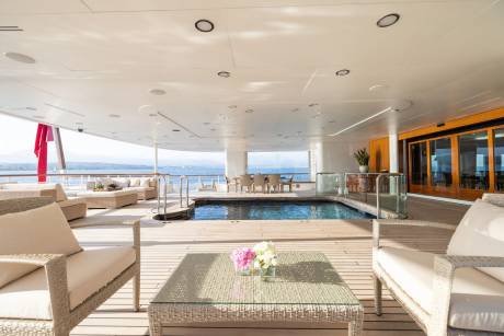 Heated Contra-Flow Swimming Pool.